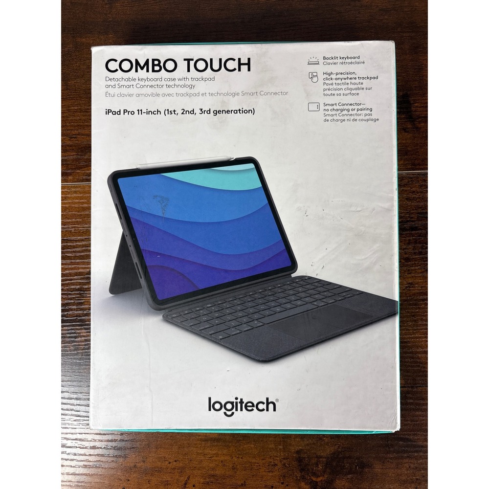 Logitech Combo Touch iPad Pro 11-inch 1st 2nd 3rd Gen Keyboard Case YU0048 Grey